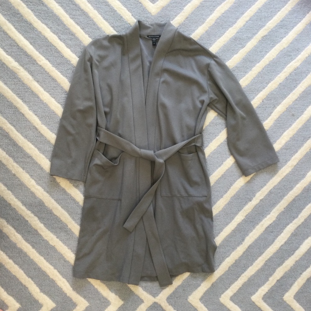 Eileen Fisher Grey Belted Duster